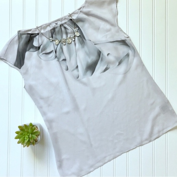 •Worthington• sheer ribbon print top {B21} - Picture 1 of 4